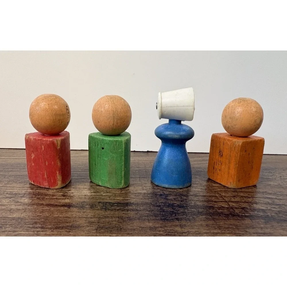 Vtg Playskool Old Woman Who Lived in a Shoe Figure Lot Blue Orange Red Blue